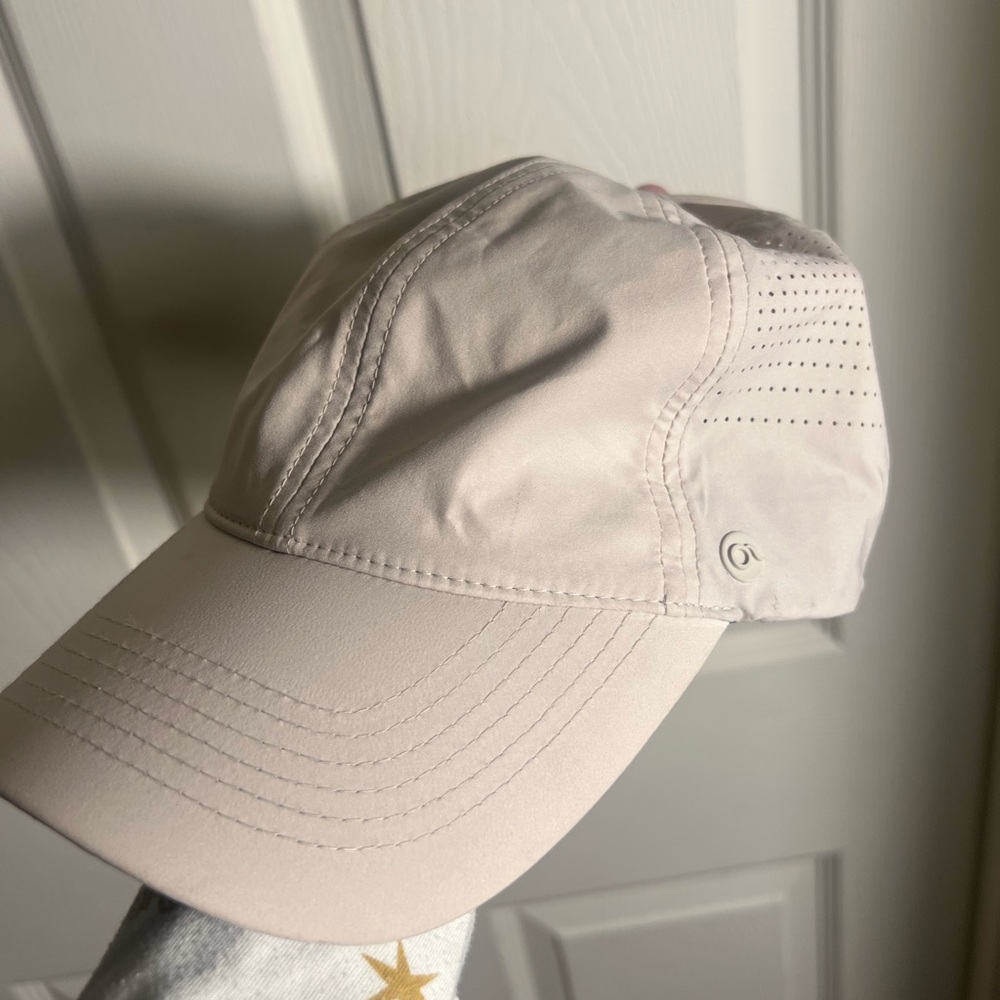 PonyFlo Light beige cream Women's Cap hat - small mark